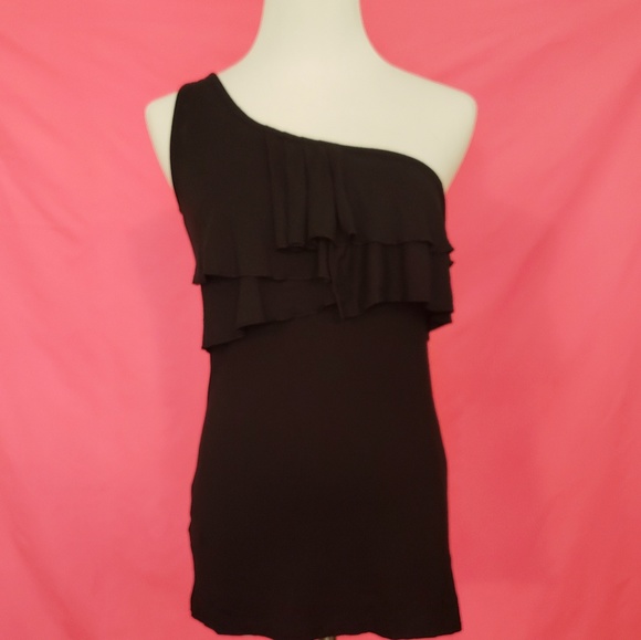 One Shoulder Ruffle Top - Picture 1 of 4